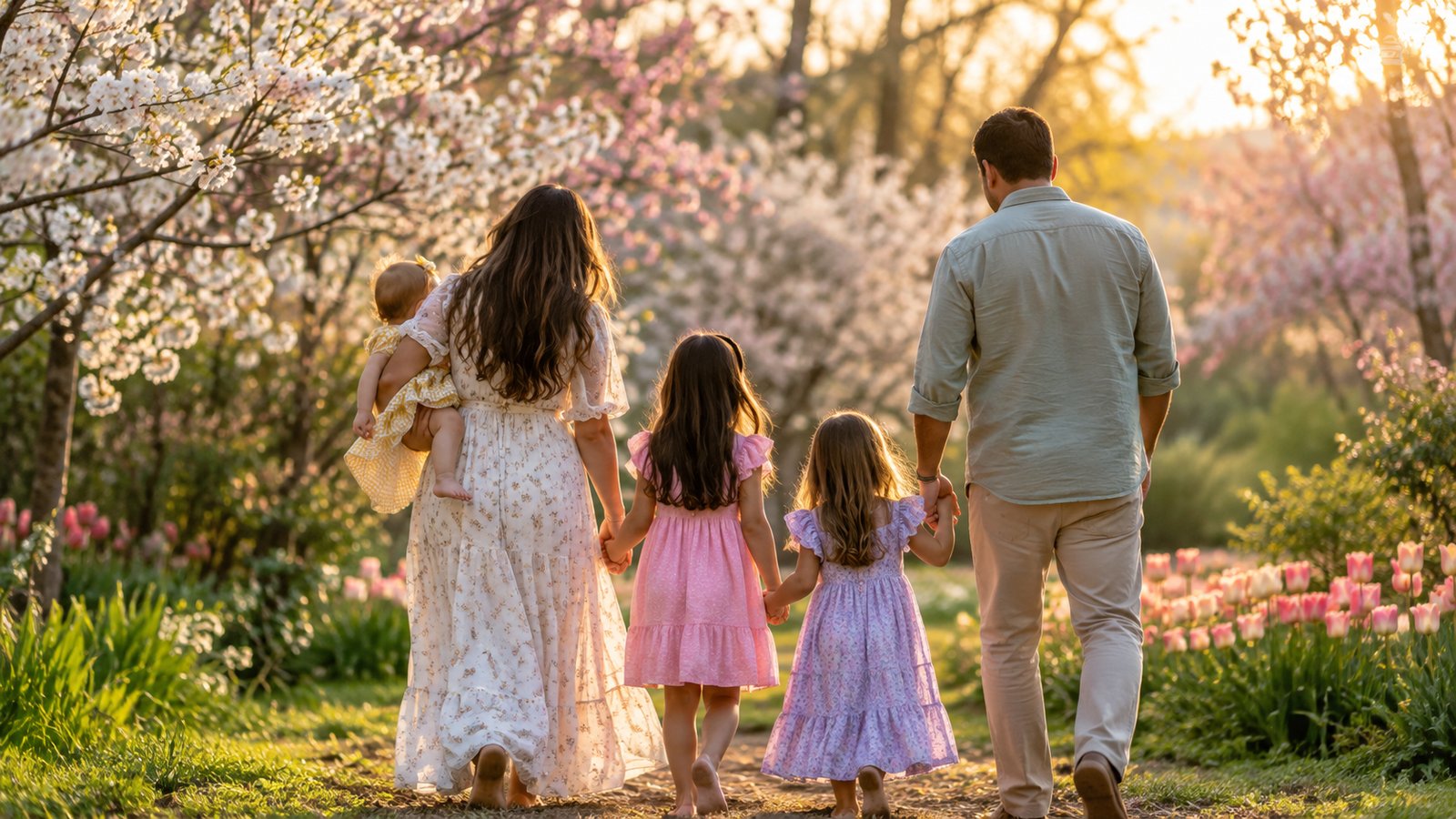 Spring: Flexible Light and Changing Weather - Best Time of Day for Family Photos by Season