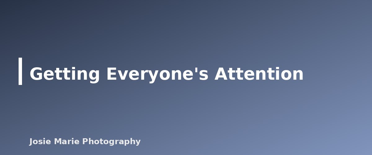 Getting Everyone's Attention - section banner for Family Photo Poses for Large Groups