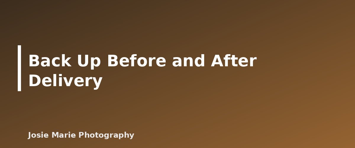 Back Up Before and After Delivery - illustration for How to Deliver Photos to Clients: Online Galleries, Prints and Licensing Basics