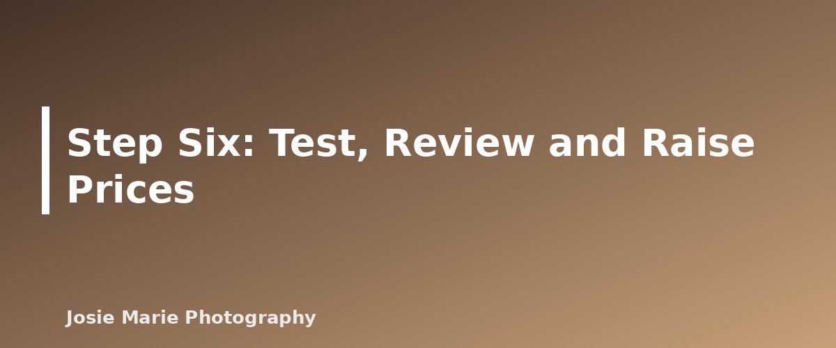 Step Six: Test, Review and Raise Prices - illustration for How to Price Photography Sessions Without Guessing