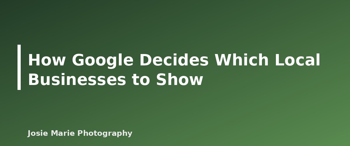 How Google Decides Which Local Businesses to Show - illustration for Local SEO for Photographers: Google Business Profile Basics That Help Clients Find You