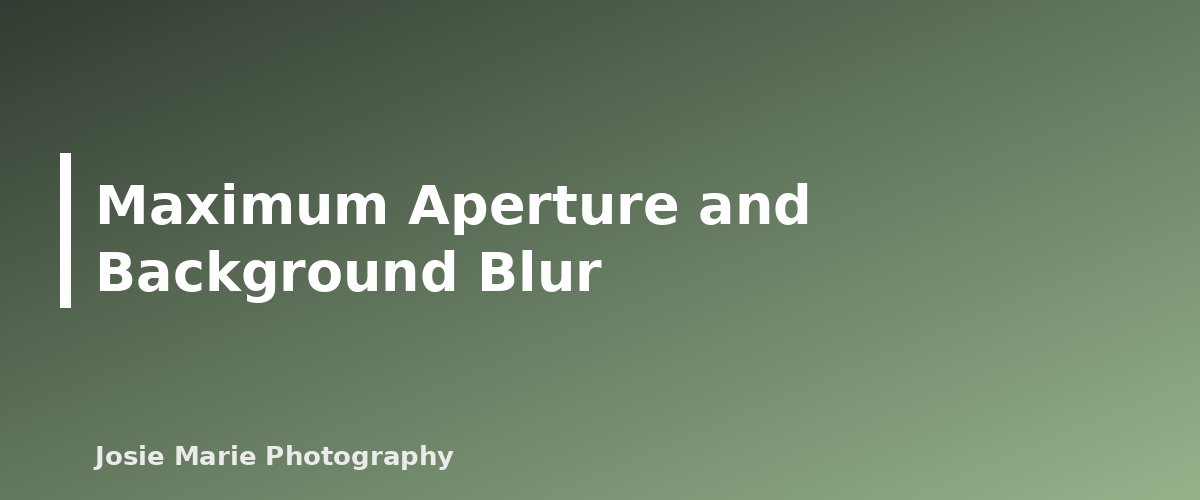 Maximum Aperture and Background Blur - section banner for Prime vs Zoom Lenses for Portraits